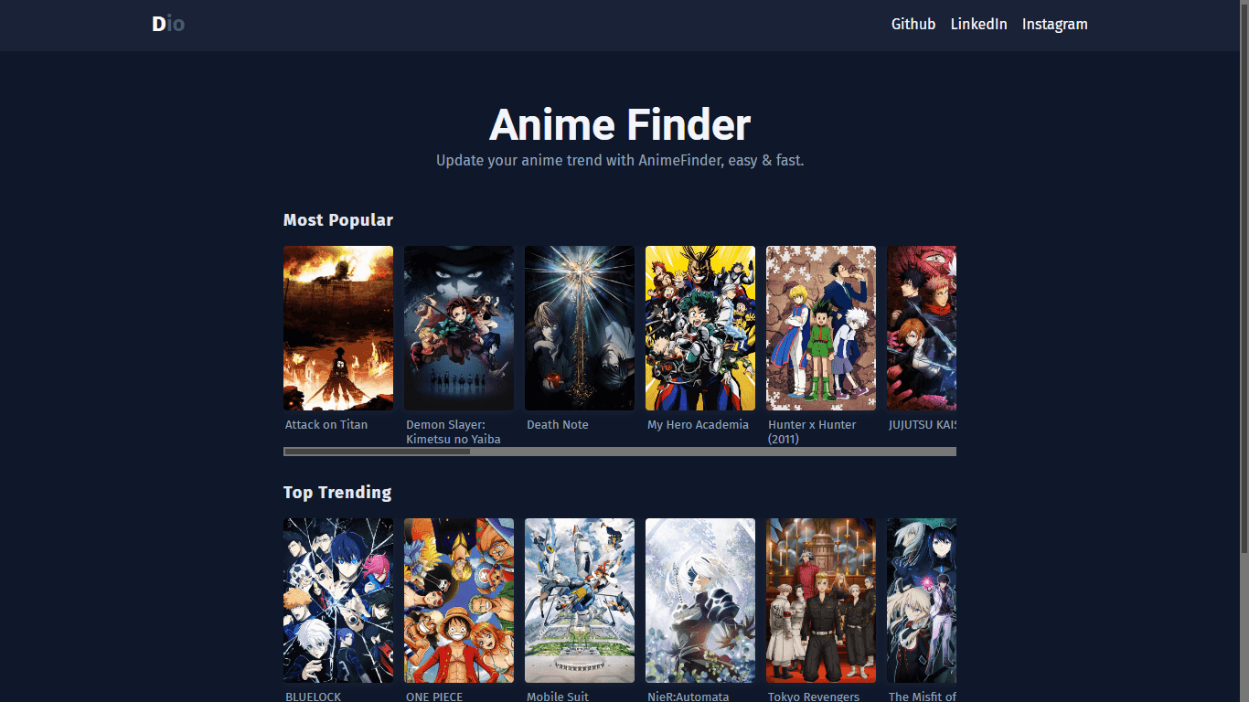 Anime Finder project cover